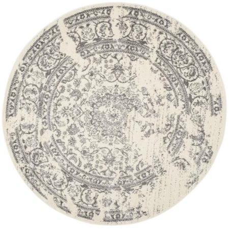 Safavieh Adirondack Power Loomed Round Rug- Ivory - Silver- 4 x 4 ft. ADR101B-4R